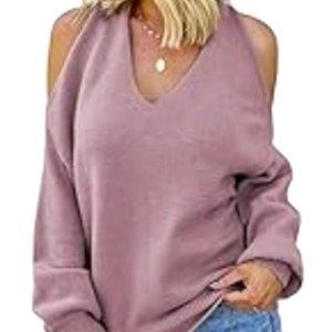 Sexy Long Sleeve Criss Cross V Neck Knitted Sweater Backless Sweater